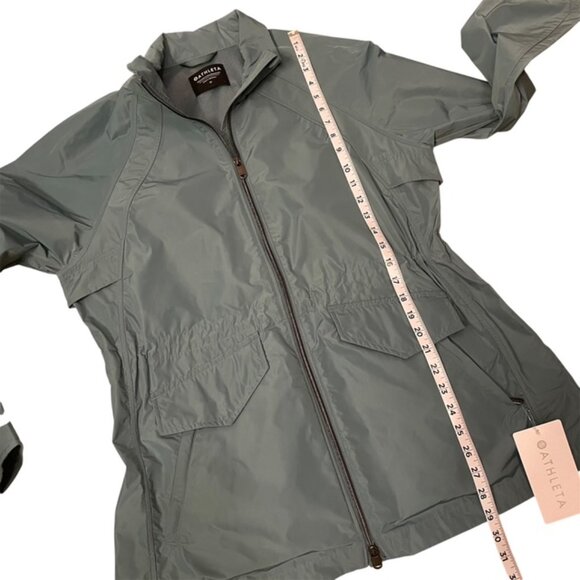 NWT Athleta Westerly Jacket Size Medium Deep Ocean Teal Anorak Rain Coat - Picture 14 of 16